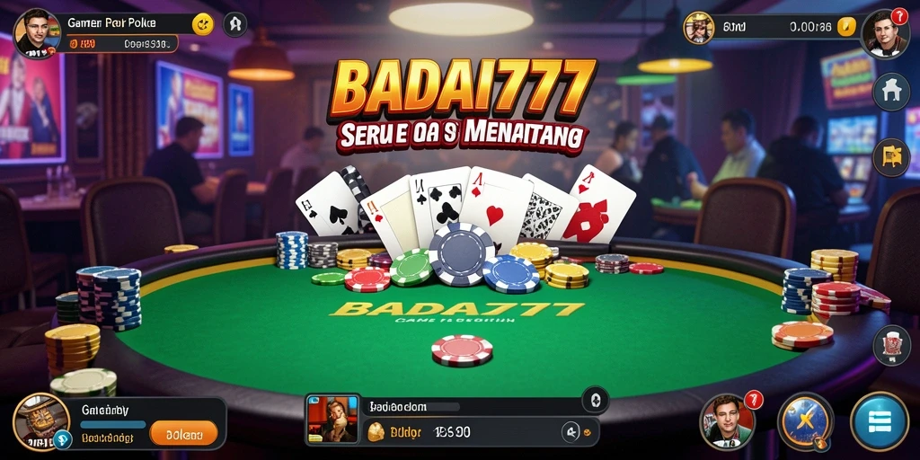 Tampilan gameplay poker yang menegangkan di BADAI777.