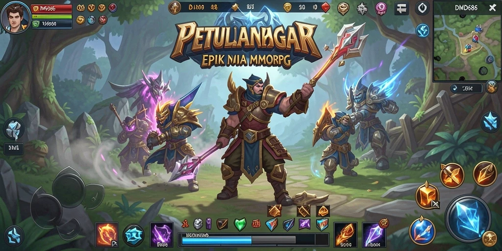 Tangkapan layar DMD686 menampilkan aksi seru dalam pertempuran MMORPG.