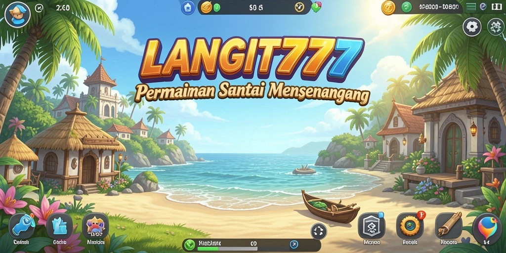 Tangkapan layar utama menunjukkan gameplay <strong>LANGIT777</strong> yang seru dan colorful.
