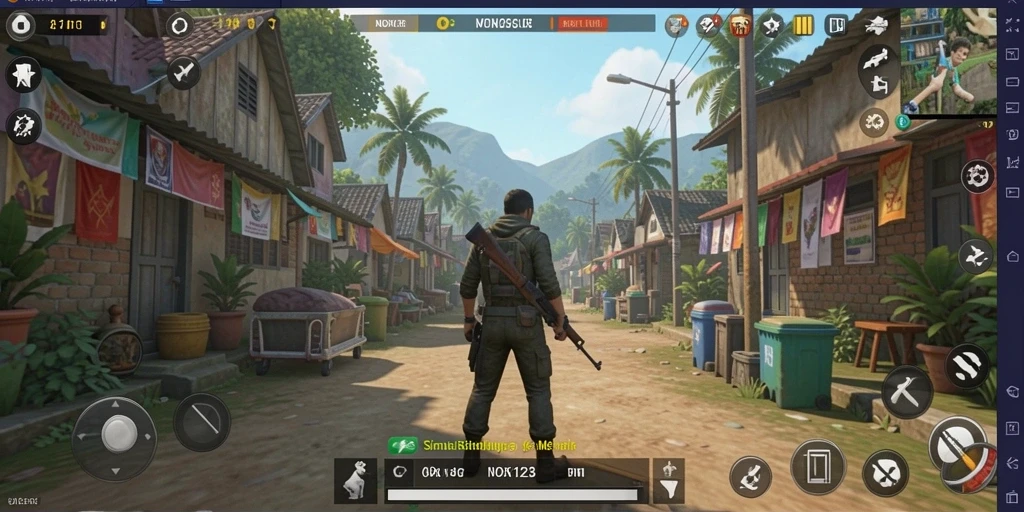 Tangkapan layar menampilkan gameplay NOX123 dengan interaksi karakter yang dinamis.