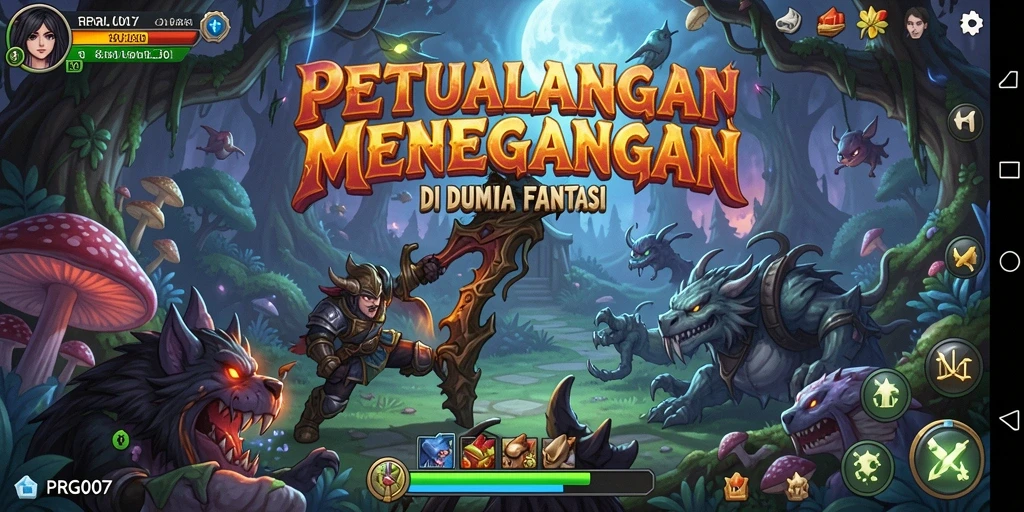 Tampilan utama gameplay petualangan menegangkan di PRG007.