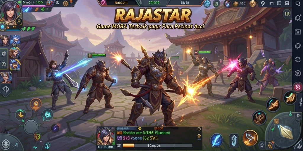 Tampilan gameplay seru dan intens dari RAJASTAR muncul di layar.