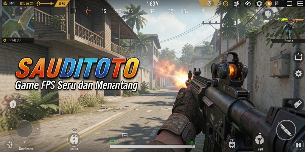 Screenshot gameplay SAUDITOTO menampilkan aksi tembak-tembakan yang mendebarkan.