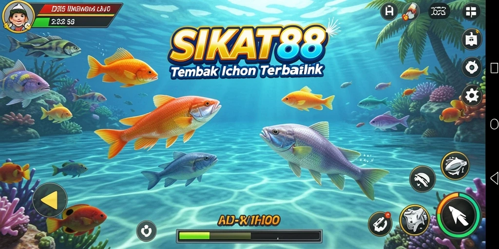 Tampilan gameplay tembak ikan yang seru dan menantang.