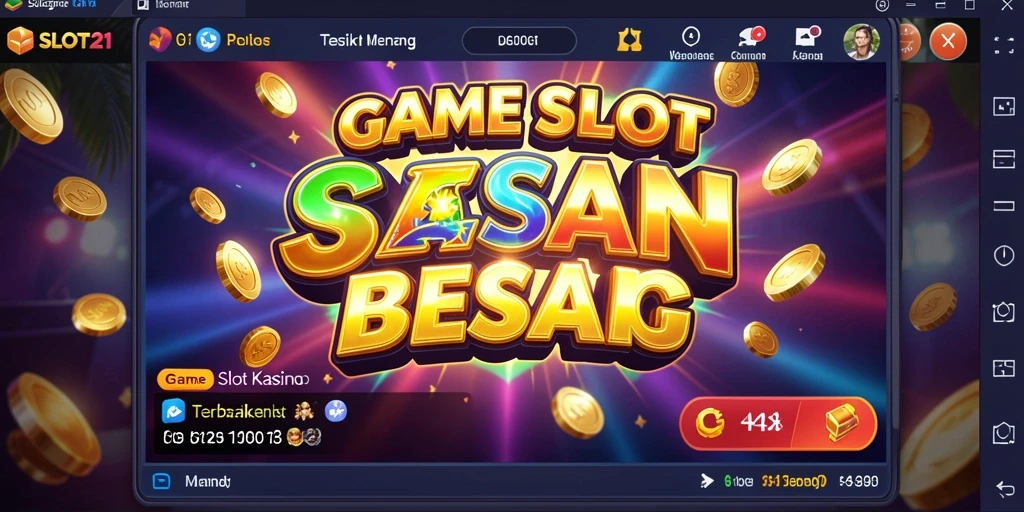 Screenshot utama SLOT21 menunjukkan keseruan gameplay dengan tema slot yang memukau.