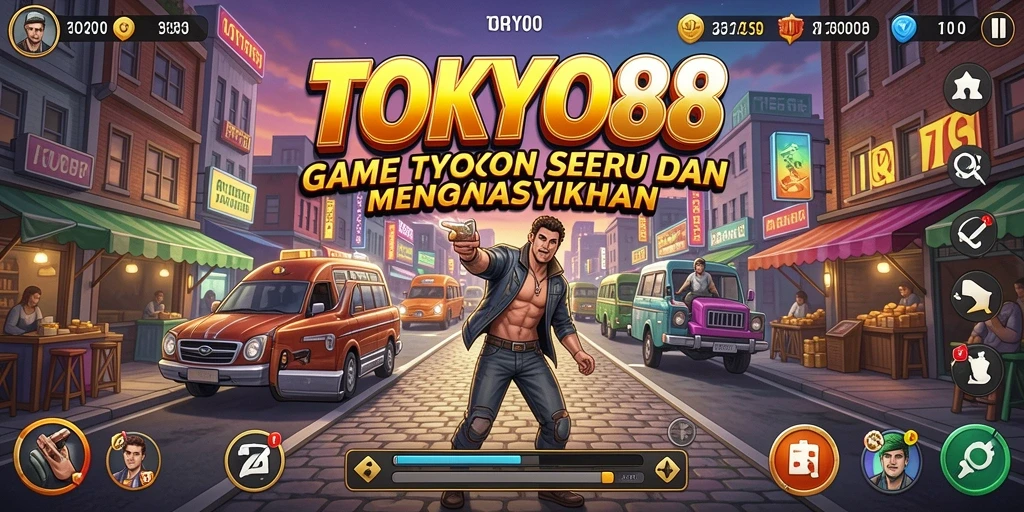 Screenshot gameplay TOKYO88 menampilkan pengelolaan bisnis yang menarik.