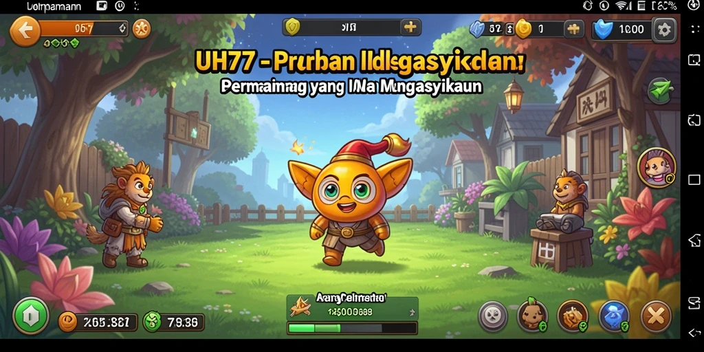 Screenshot gameplay UH77 menampilkan suasana bersantai dalam permainan Idle.