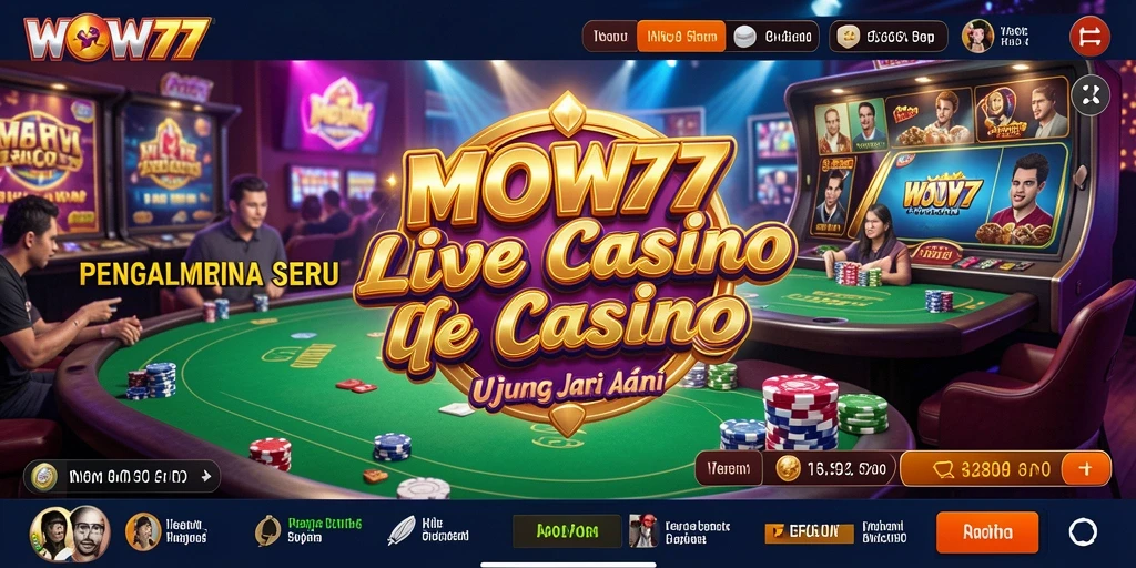 Tampilan menarik dari gameplay Live Casino WOW77 dengan dealer langsung.